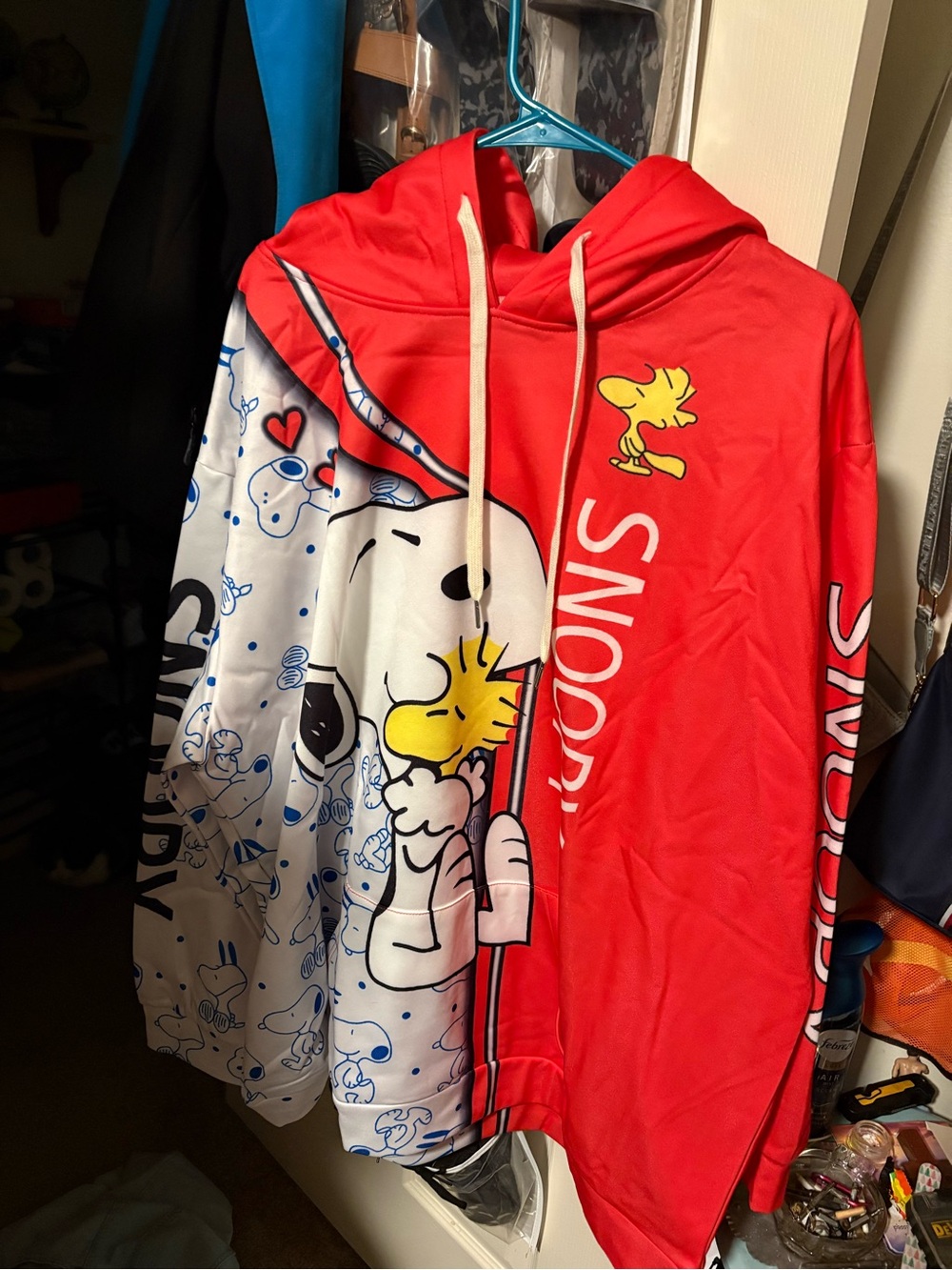 Peanuts Snoopy & Woodstock Red Graphic Hoodie